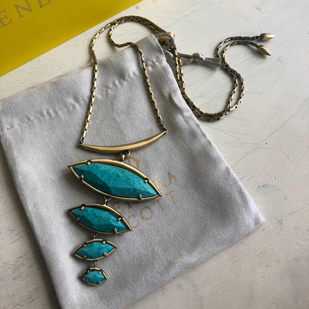 Kendra Scott turquoise long adjustable necklace